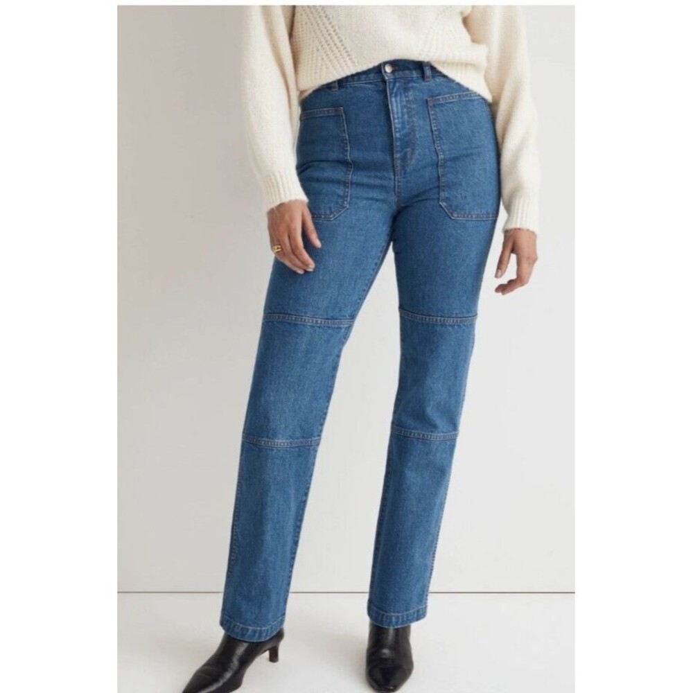 Madewell Straight Leg Jeans in Medium Blue Wash